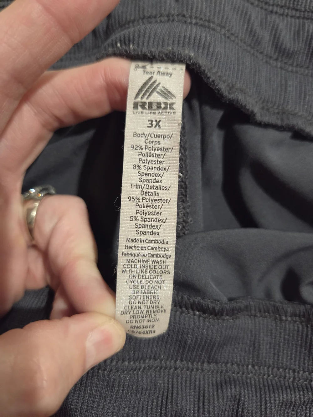 RBX Women's Grey Drawstring Jogger Pants 3x With Pockets